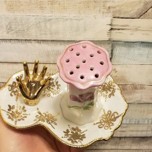 Antique Hat Pin Holder and trinket dish